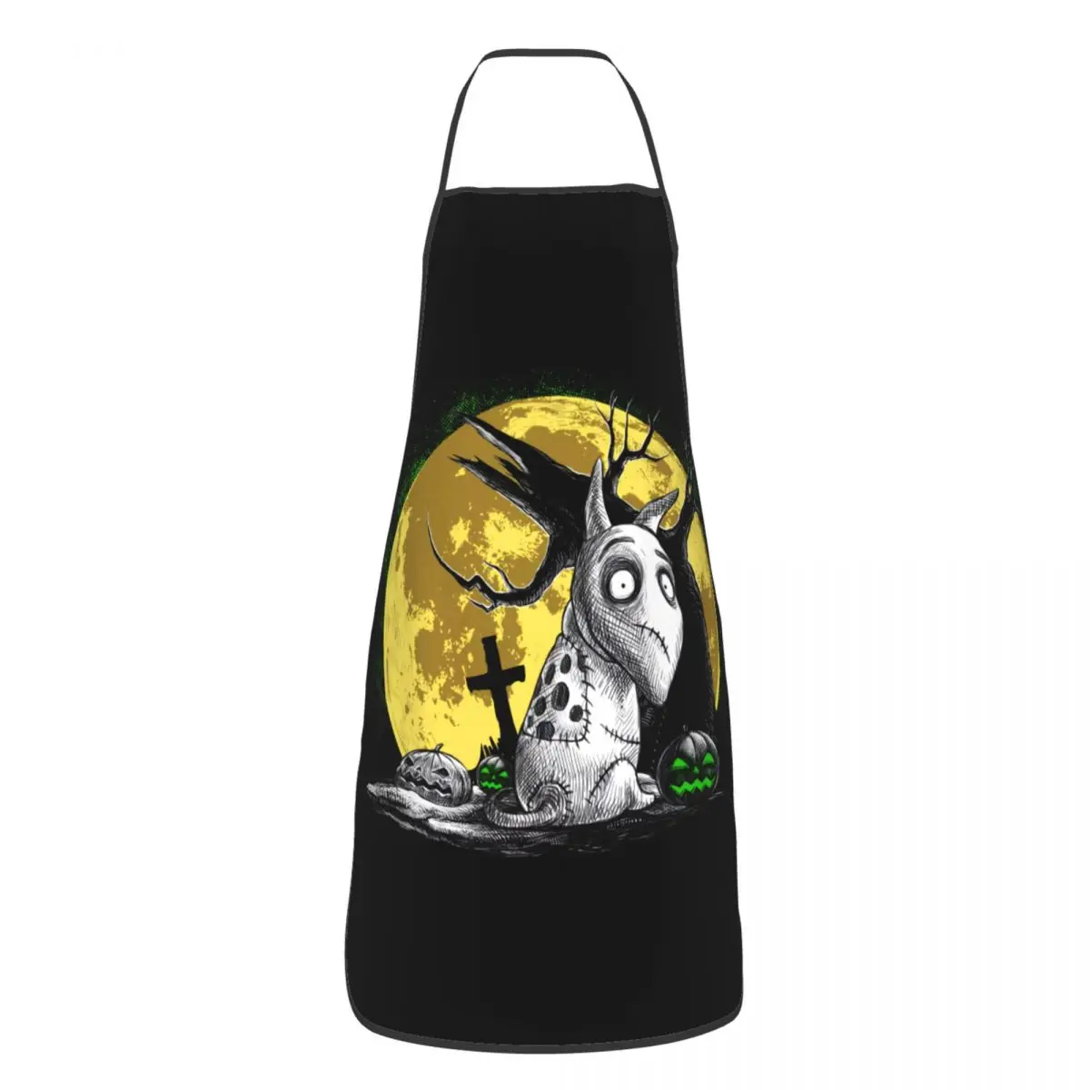 Custom Unisex Halloween Frankenweenie Sparky Dog Kitchen Chef Cooking Baking Apron Men Women Tablier Cuisine for Gardening