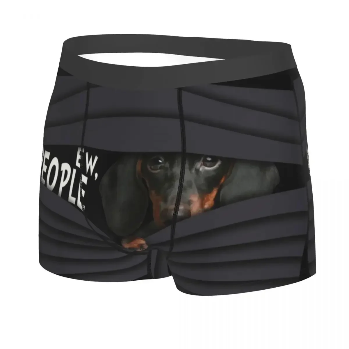 Custom Funny Dachshund Underwear Men Breathbale Wiener Badger Dog Boxer Briefs Shorts Panties Soft Underpants For Male