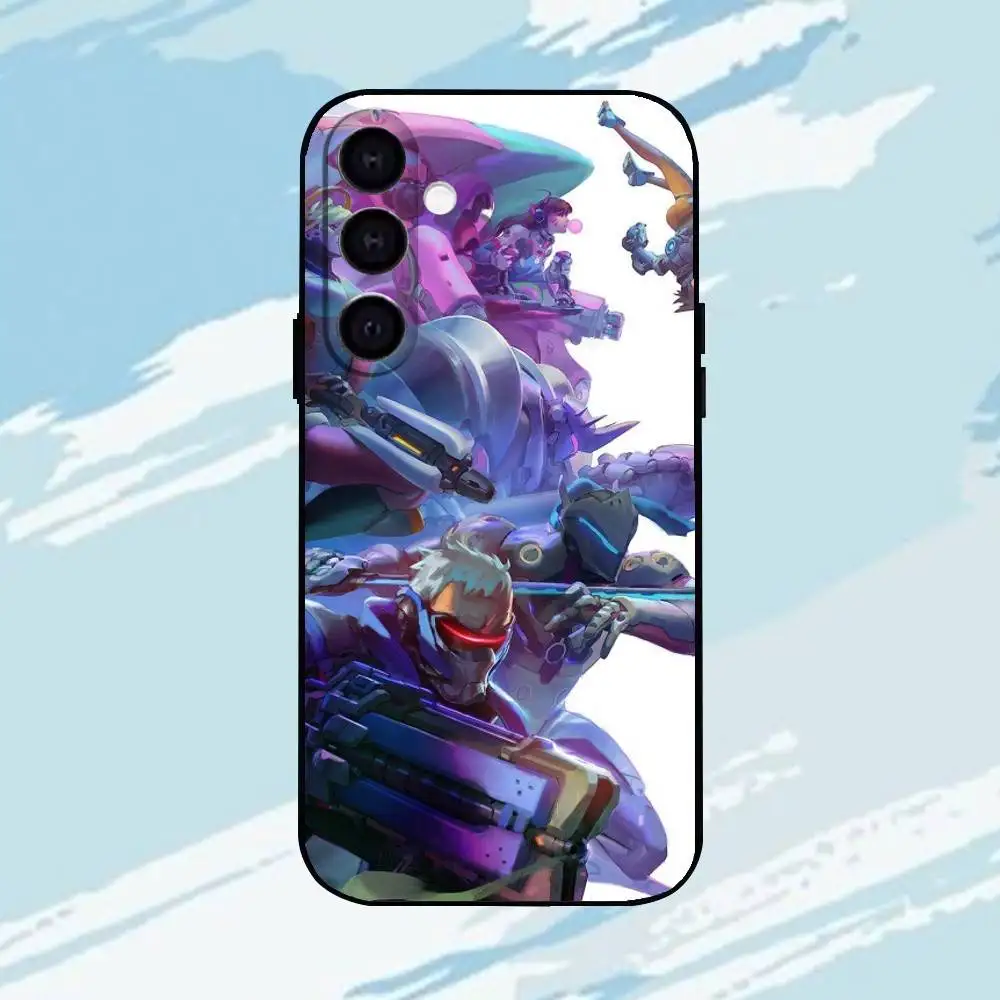 لعبة O-Overwatch حافظة هاتف شل سوداء لهاتف سامسونج جالاكسي A73، A72، A71، A70، A53، A52، A51، أخرى غلاف أسود ناعم #4