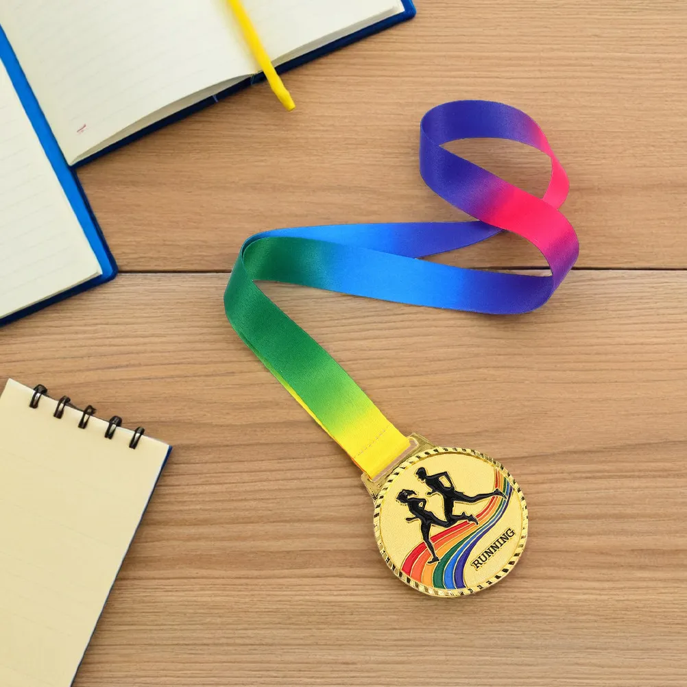 2Pcs Running Event Medals Zinc Alloy Professional Finisher Awards with Neck Lanyard for Outdoor Sports Marathon Track Field