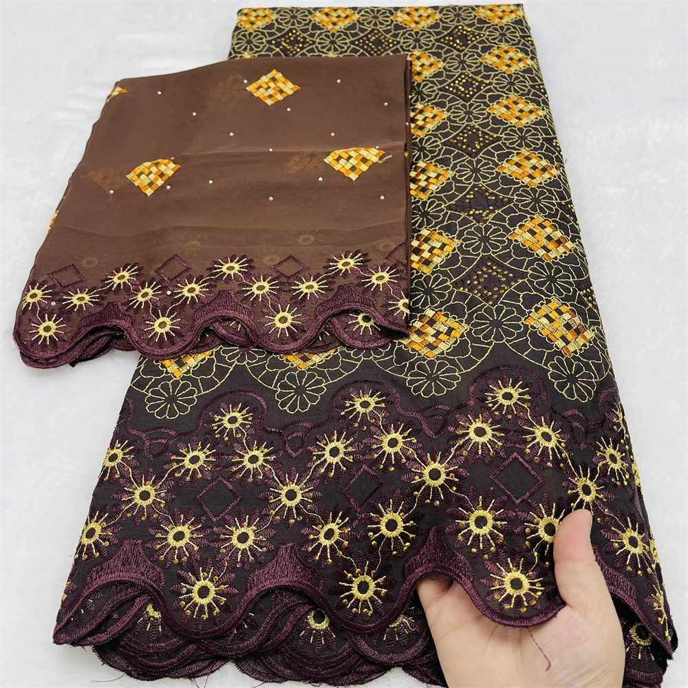 Nigerian Swiss Voile Lace Fabric with 3D Flower Applique And Stones Super Quality African Wedding Dress Lace 2026