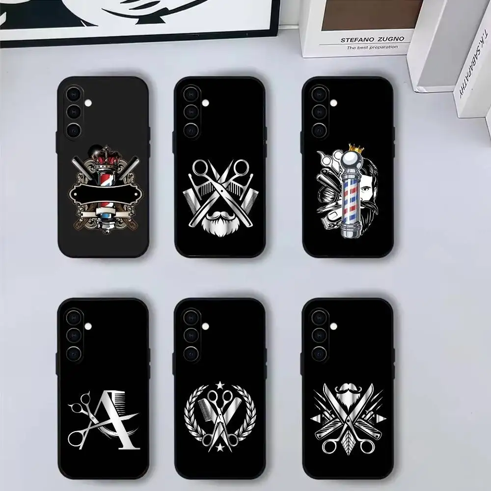 

B-Barber Shop H-hair style tools Phone Case For Samsung Galaxy A73,A72,A71,A70,A53,A52,A51,Others Soft Black Cover