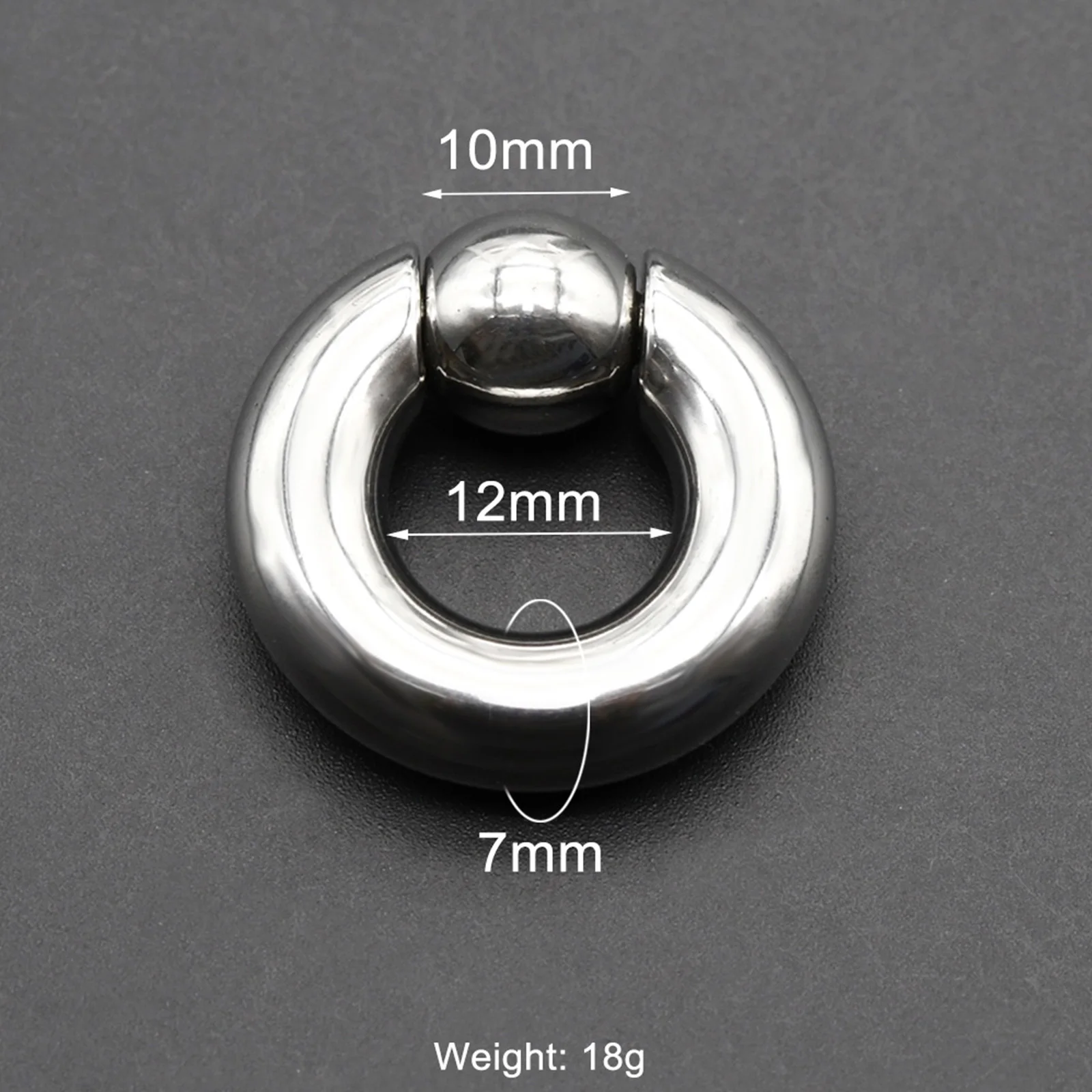 Captive Spring Bead Ring for Septum Piercing