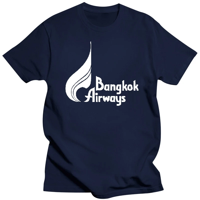 Bangkok  Airways White Logo Thai Thailand Aviation Airline Red Cotton T-shirt