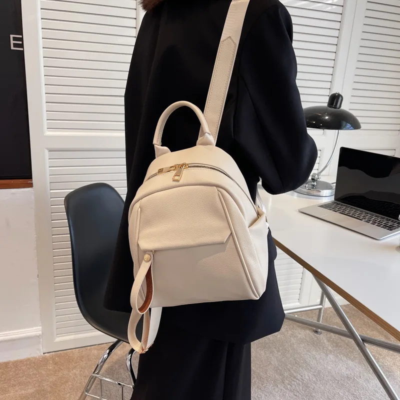 Fashion Women Mini Backpack Solid Color Small Backpacks Simple Casual Student Bookbags Traveling Backpacks 2023 New Schoolbag