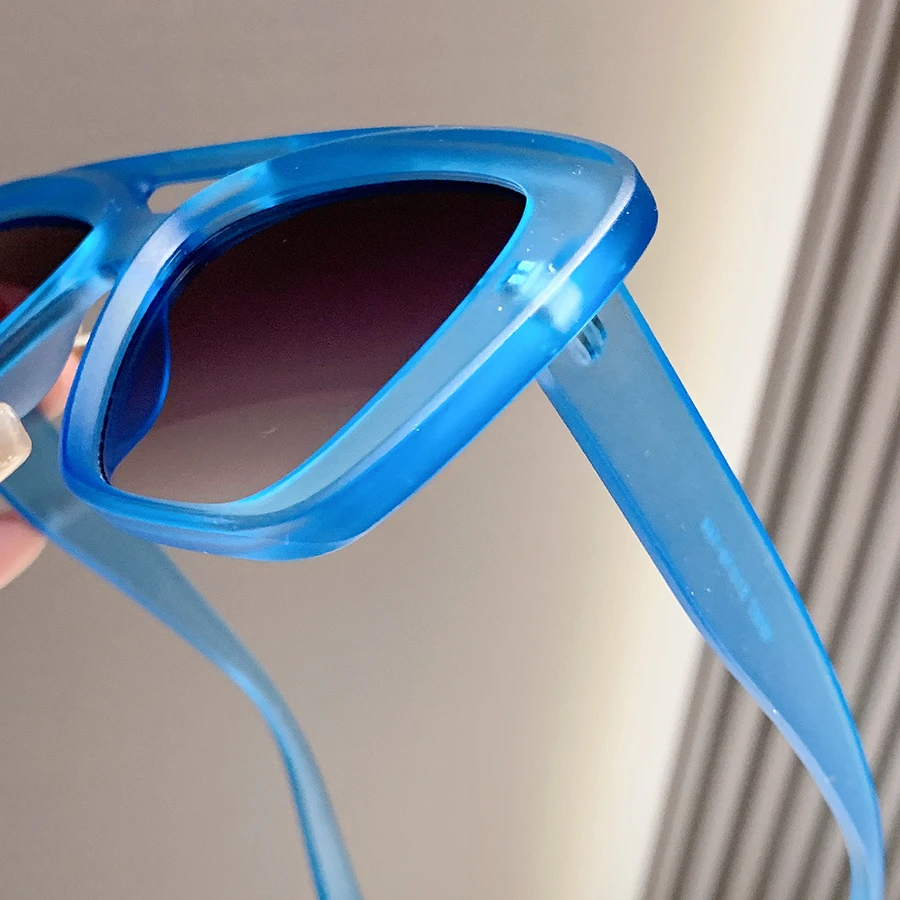 1 قطعة نظارات الموضة النسائية الجديدة الدوبامين عين القط جسر مزدوج تصميم غير منتظم إطار كبير شخصية الهيب هوب مناسبة لداي