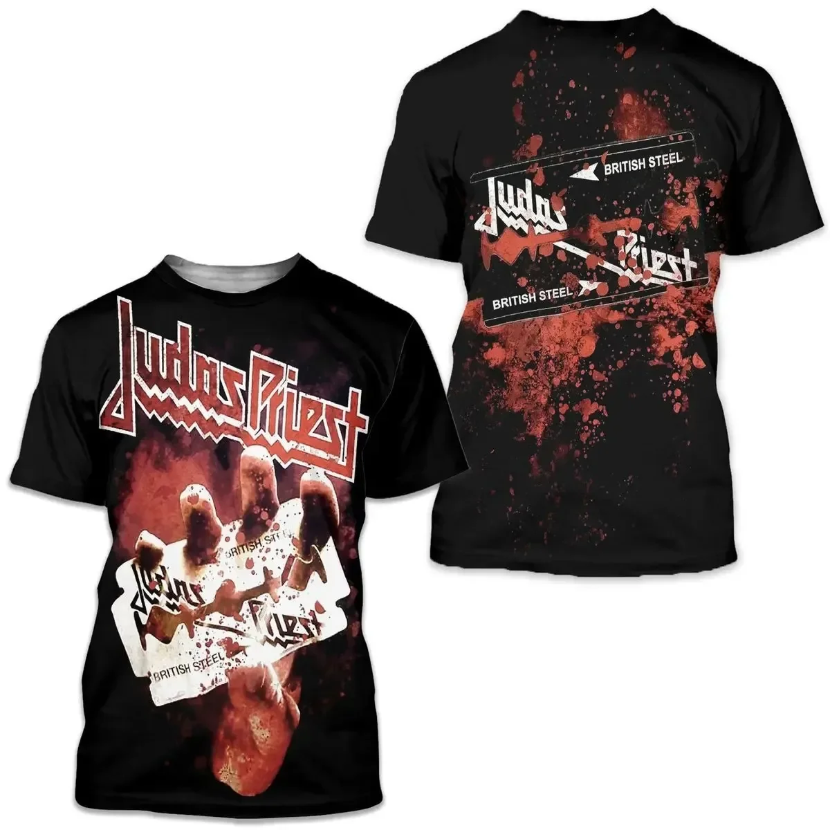 Fashion Hip Hop Rock Judas Priest Band 3D Printed T shirts For Men Casual O-neck Short Sleeve Tops Street Trend Oversized Tees