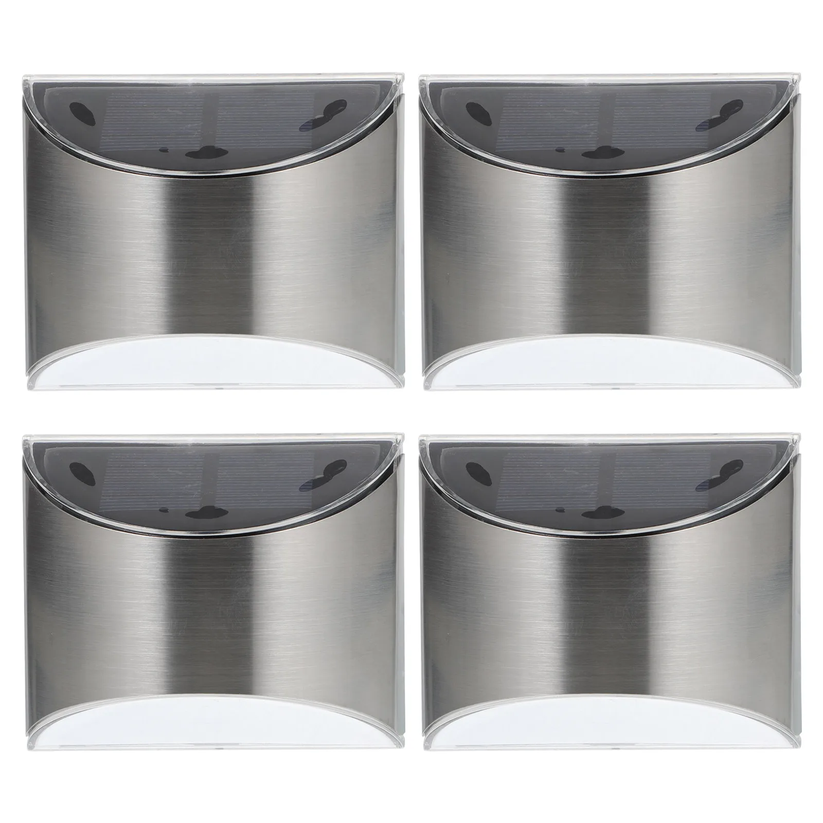 4 Pcs Waterproof Stainless Steel Wall Light Solar Power Lights for Outdoors Exterior
