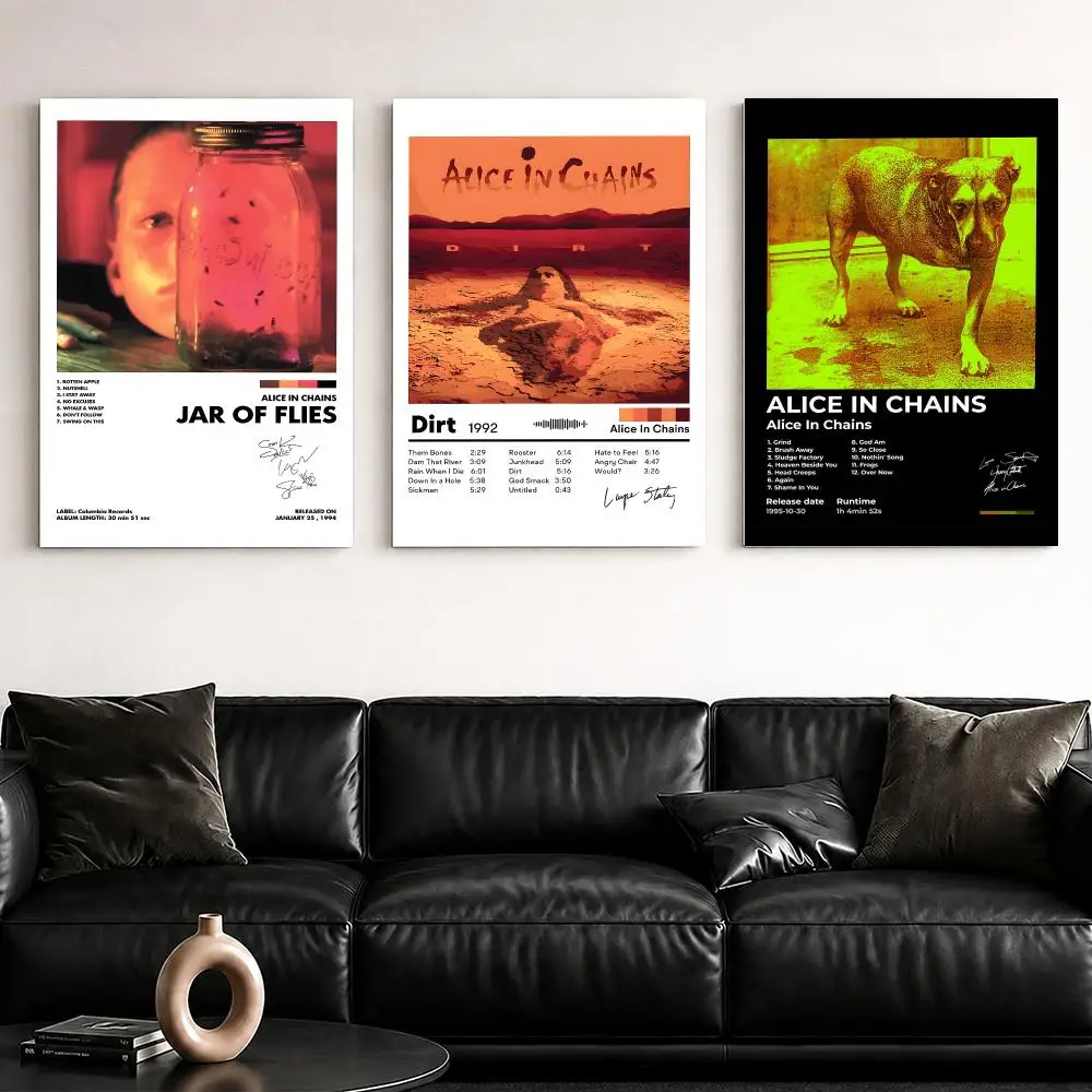 Band Album A-Alice in C-Chains Framed Wall Painting Ready to Hang Canvas Poster for Bedroom Living Room Hallway Home Decor Gift