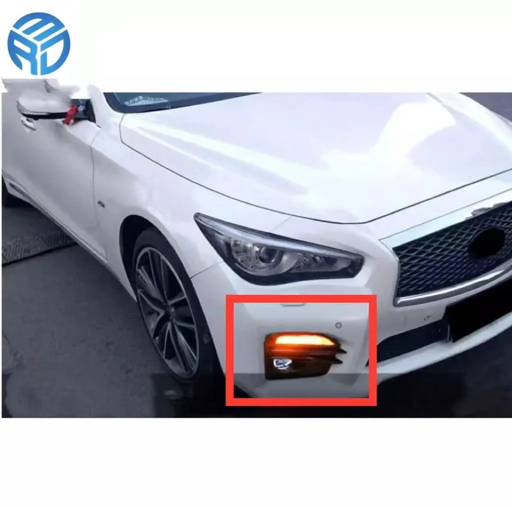 Free Shipping for Infiniti Q50 Front Bumper Sequential V2 Daytime Running Light Yellow signal and Iceblue Driving