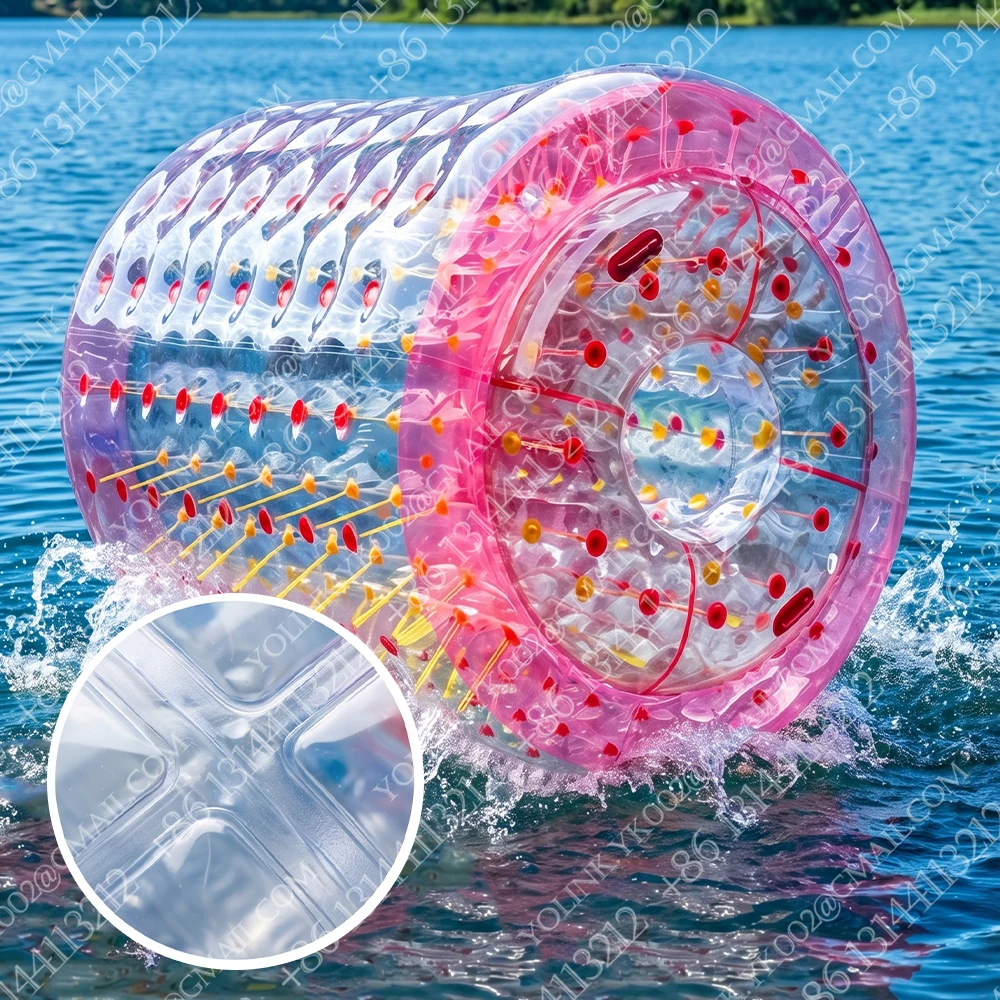 Giant Inflatable Wheel Roller Colorful Water Rolling Wheel Float Water Roller for Kids and Adults Summer Swimming Pool Parties