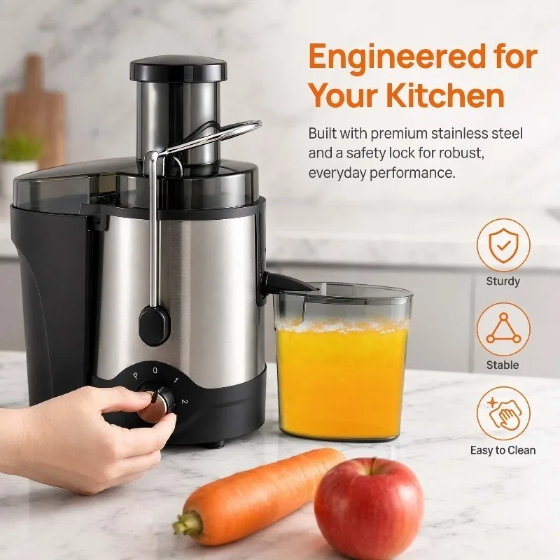 Multifunctional Electric Juicer Automatic Fresh Orange Juice Extractor Household Raw Juice Maker for Fruit