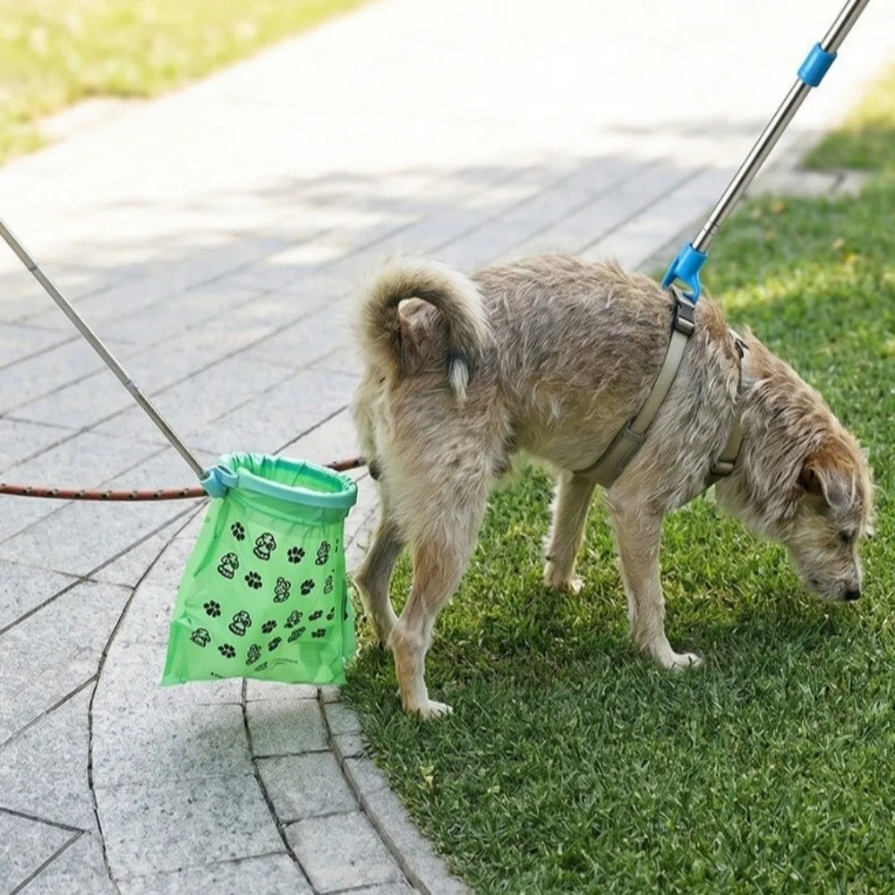Retractable Dog Poop Scooper Non-Contact Long Handle Pet Waste Cleaner Foldable Scalable Dog Poop Catcher Friendly Grabber