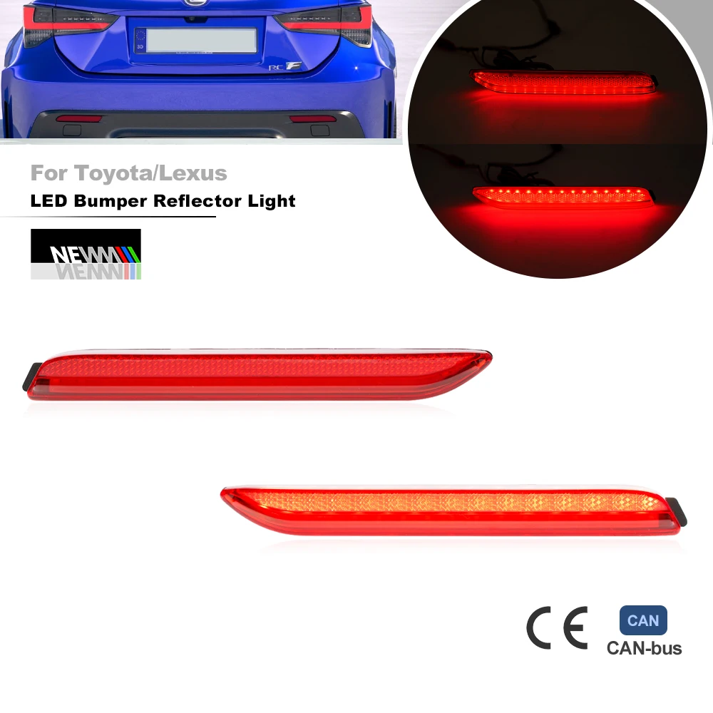 For Lexus 2023+ RX350 RX350h 2015-2024 RC200t RC300 RC350 RC F NX200t NX300 Led Bumper Reflector Lights Tail Brake Stop Lamp