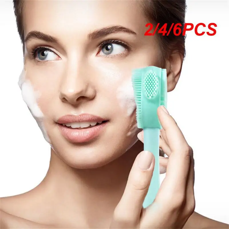 2/4/6PCS Silicone Brush Soft Deep Cleaning Silicone Spa-like Experiences Mask Application Healthy Skin Facial Cleanser Brush