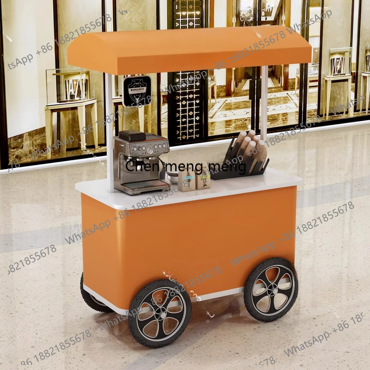 

Stall trolley commercial hotel wrought iron flower car coffee event promotional car