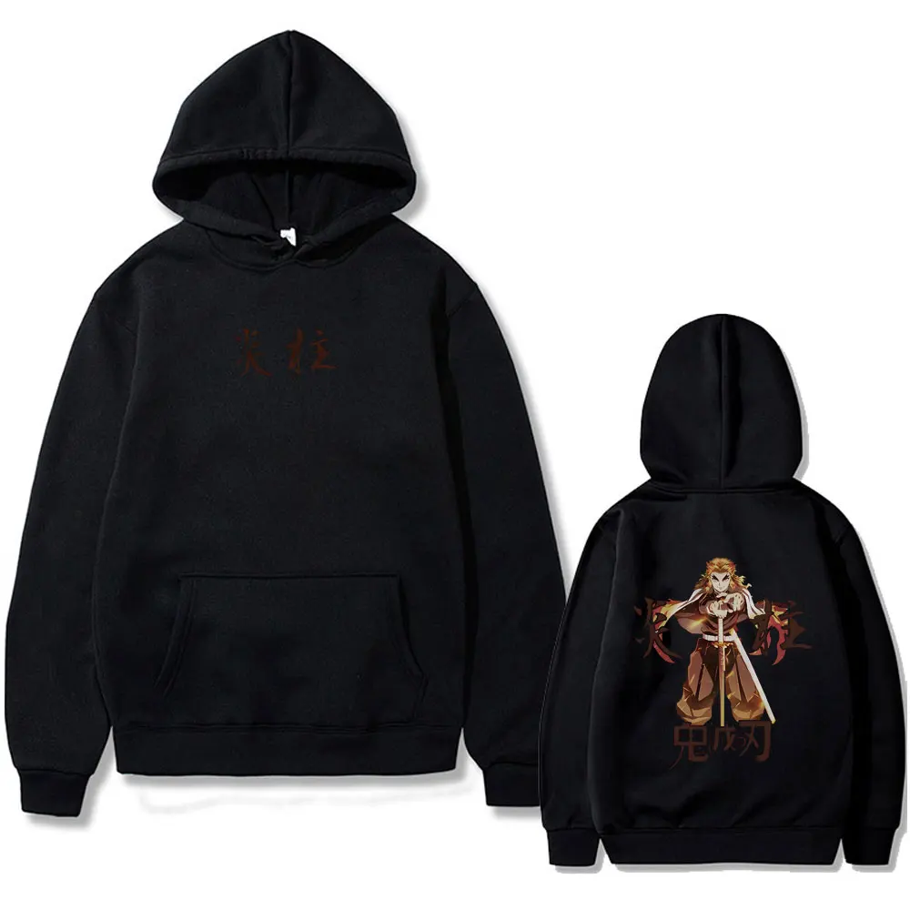 

Anime Demon Slayer Rengoku Kyoujurou Hoodie Male Vintage Casual Sweatshirt Men Women Fashion Cartoon Trend Hoodies Streetwear