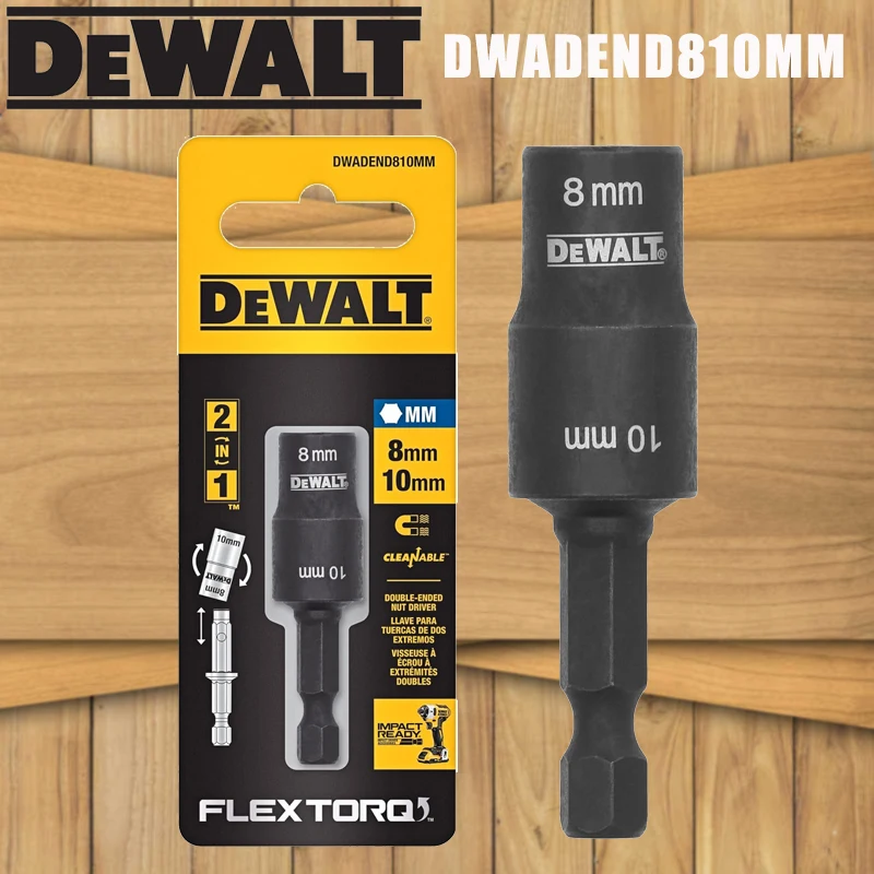 ديوالت 8 مللي متر و 10 مللي متر متري مزدوج الأطراف المغناطيسي كم محول قضيب 2 في 1 تأثير جاهز لأدوات الطاقة الكهربائية