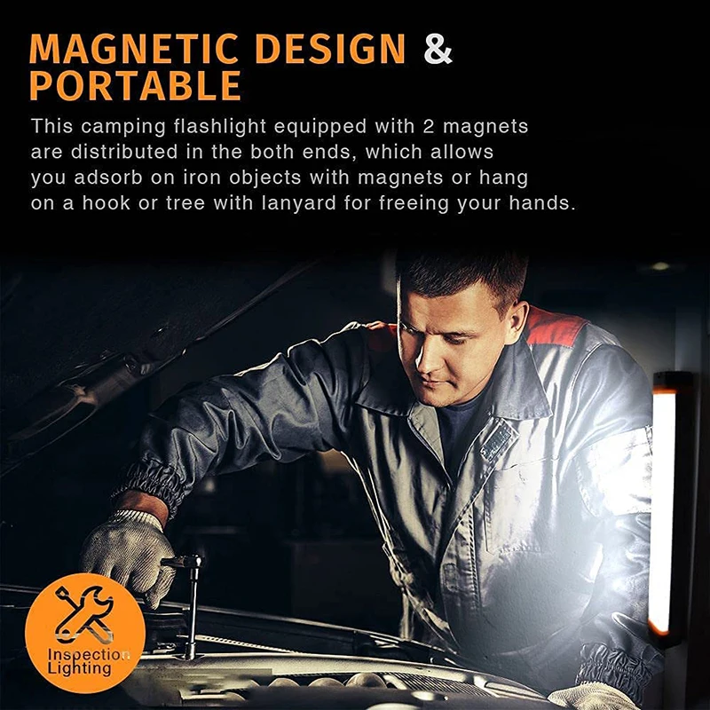 LED Camping Emergency Lights USB Rechargeable Mosquito Repellent Work Light Outdoor Camping Lamp Hanging Magnetic Flashlight