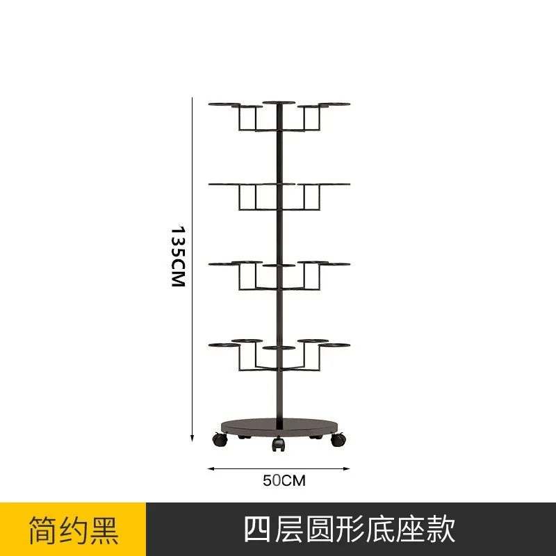 Golden MultiTier Hat Display Stand Floor Standing Cap Organizer Rack  Women's & Kid's Cap Holder with Wheel Store Display Shelf