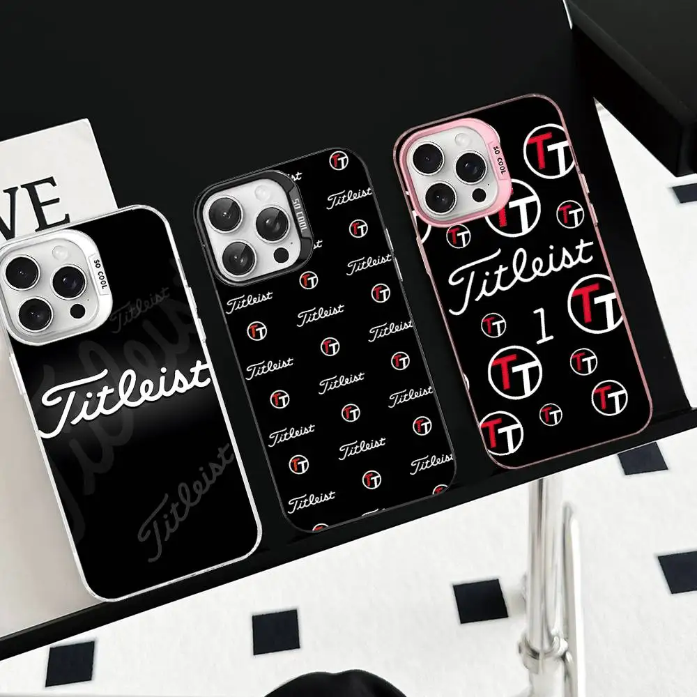 Funda para Teléfono con Diseño de Pelota de Golf T-TitleisteS para iPhone 16 15 14 13 12 11 17 Pro Max Plus, Color Plateado