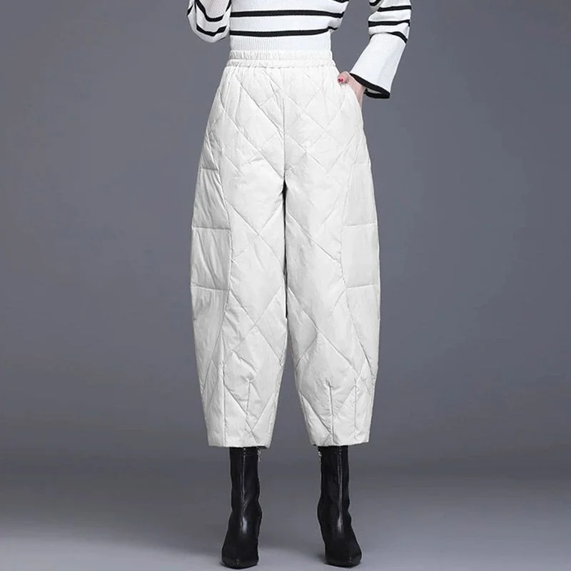 2026 new loose light eight-point cotton pants middle-aged and elderly small man cotton-padded thermal pants women