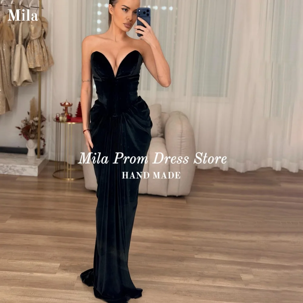 

Mila Customized Velvet Mermaid Prom Dress Sexy V Neck Robe Soirées Elegant Long vestidos de fiesta elegantes 2026