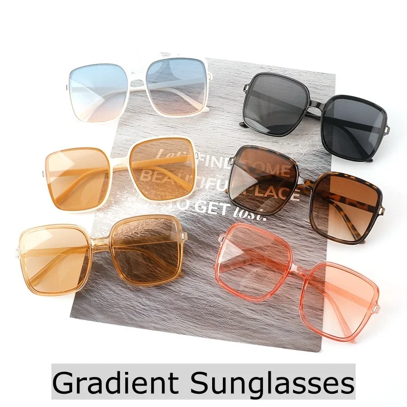 Ultralight Oversized Sun Glasses Shades Women's Fashion Trendy Gradient Sunglasses Unisex Big Size Outdoor Sunproof Eyewear