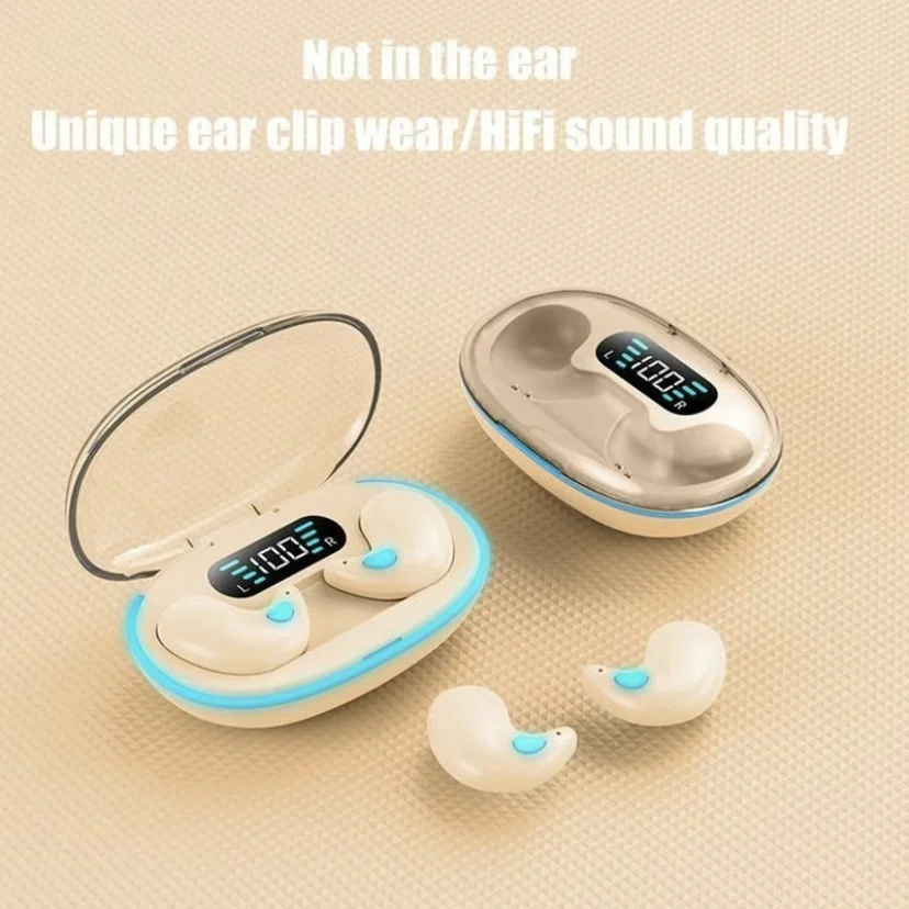 x55 Mini Wireless Sleeping Earbuds TWS Bluetooth Headphones with Mic HD Call Stereo Hidden Headsets Waterproof for Work