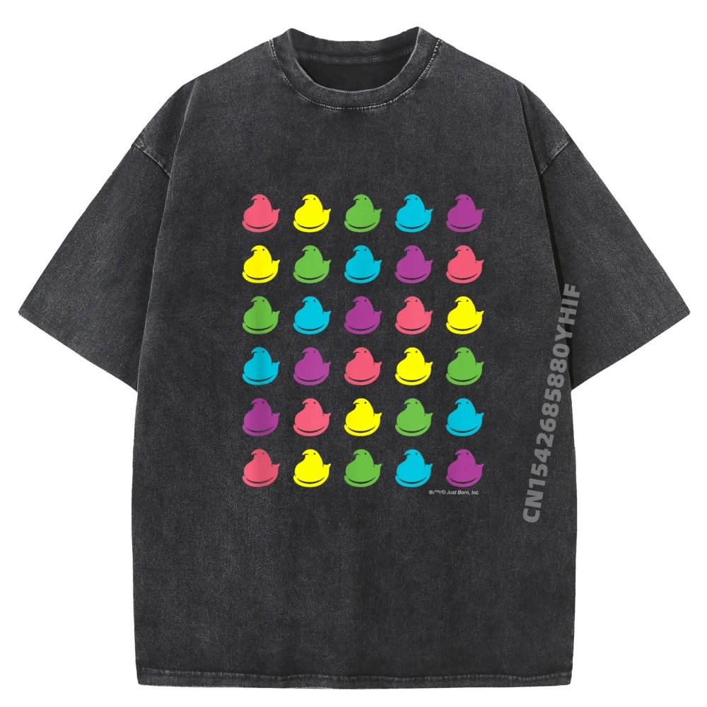 

Забавные футболки с рисунком Peeps Rainbow Peeps, мужская повседневная стираная футболка с коротким рукавом, мужская мягкая одежда с принтом