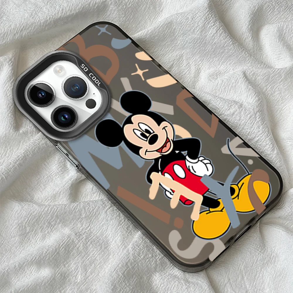 MINISO d-disney M-Mickey IMD Phone Case for iPhone 11 13 14 12 15 16 Max Pro Plus Laser Cover