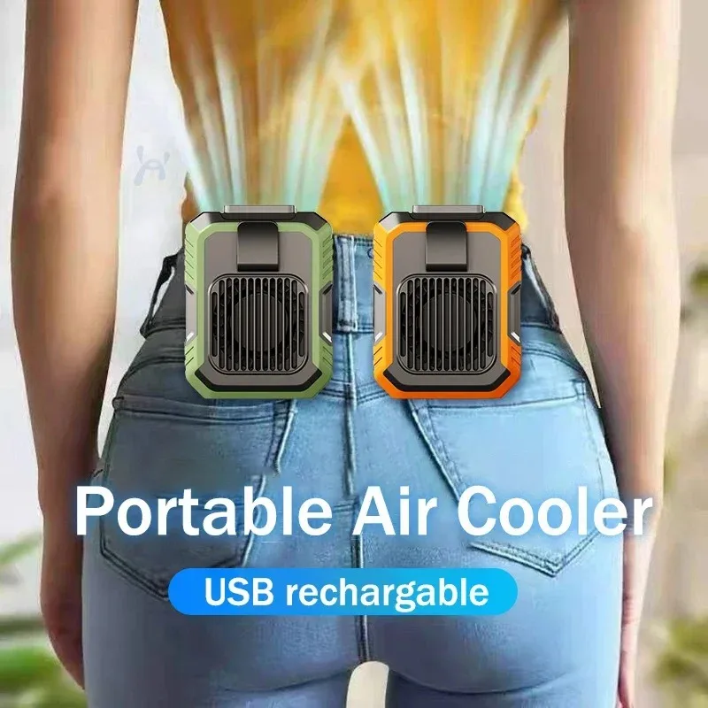 New Portable Air Conditioner,Waist Clip Fan With 5-8H,Neck Fan,3 Speeds, USB Rechargeable,for Summer Outdoor Work Jobsite H