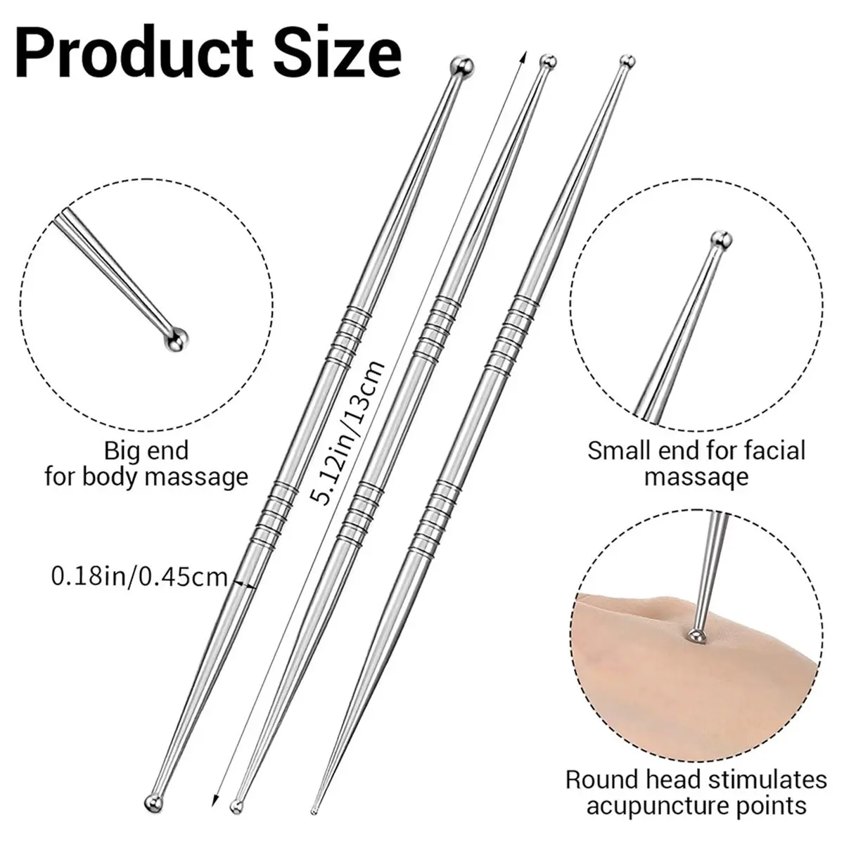 618 Mega Sale 4 Pcs Stainless Steel Acupressure Pen Set for Facial Reflexology, Deep Tissue Massage and Muscle Relief