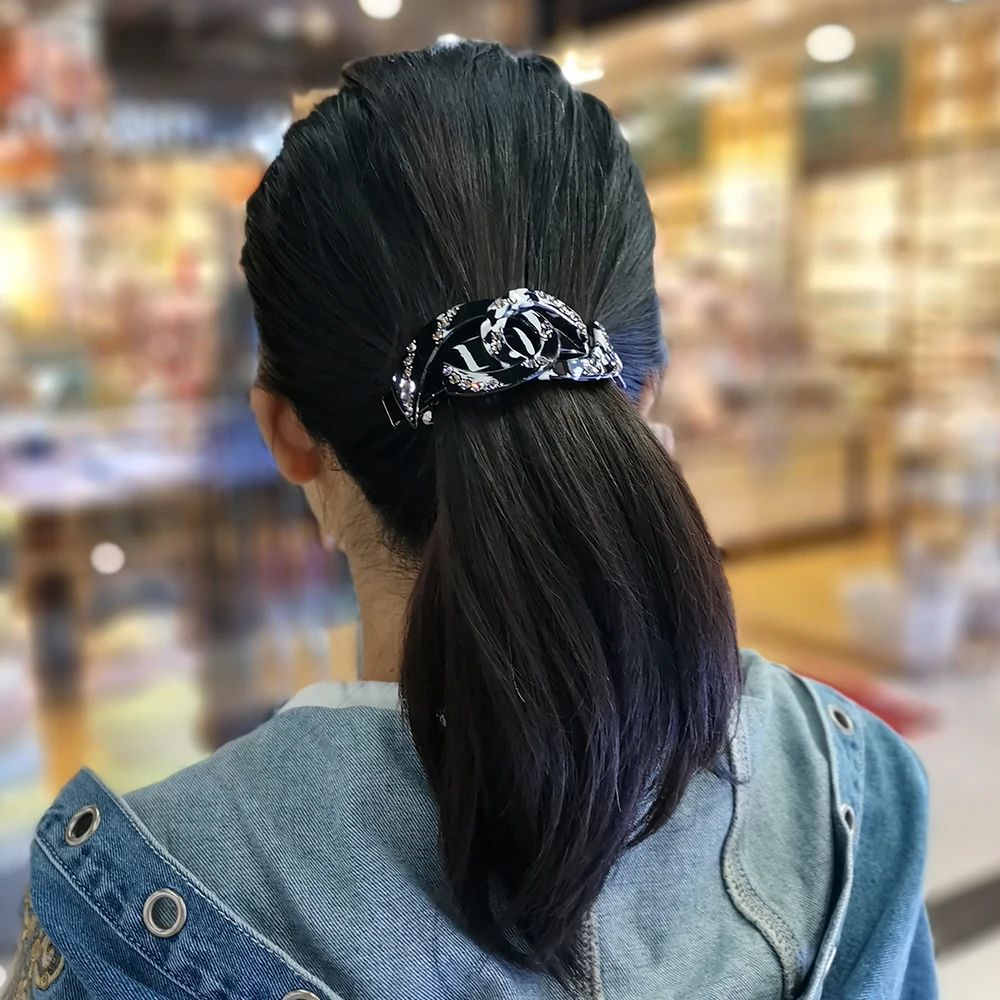 Women Headwear Cute Hair Clip Large Ponytail Holder Vintage Hair Barrettes For Girls Rhinestone Hair Accessories For Women