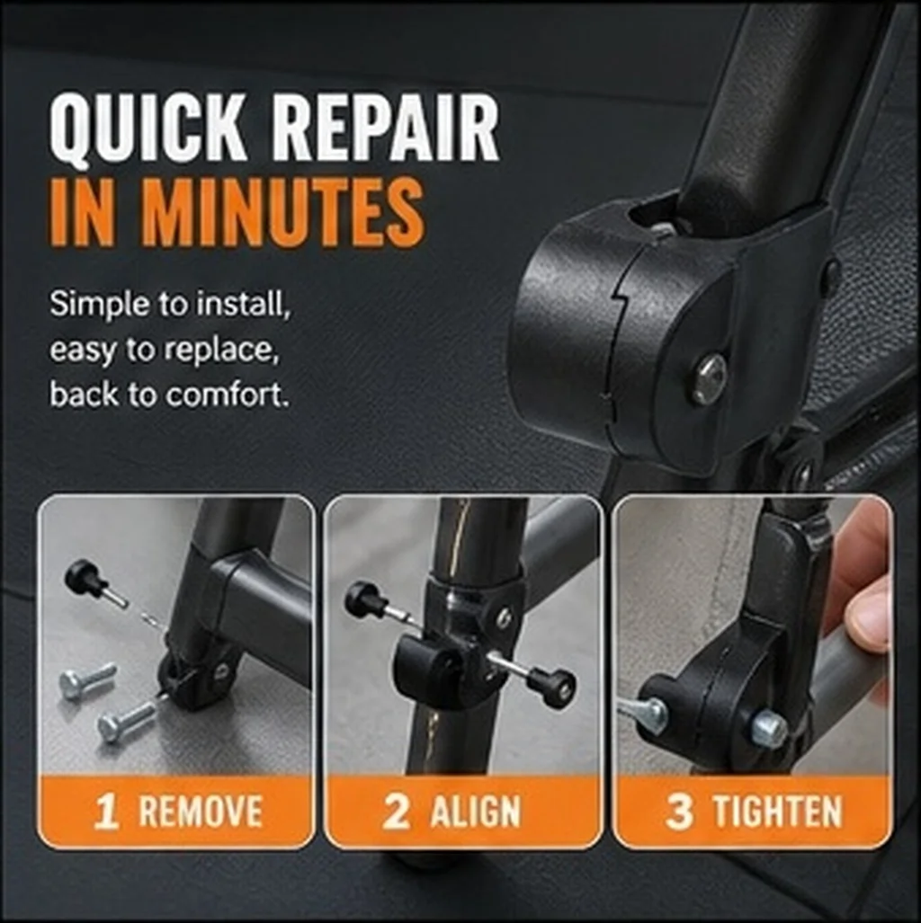 4pcs Outdoor Chair Latch Hinge Set for Quick Assembly, Folding Lawn & Patio Chairs – Camping, Beach, Repair