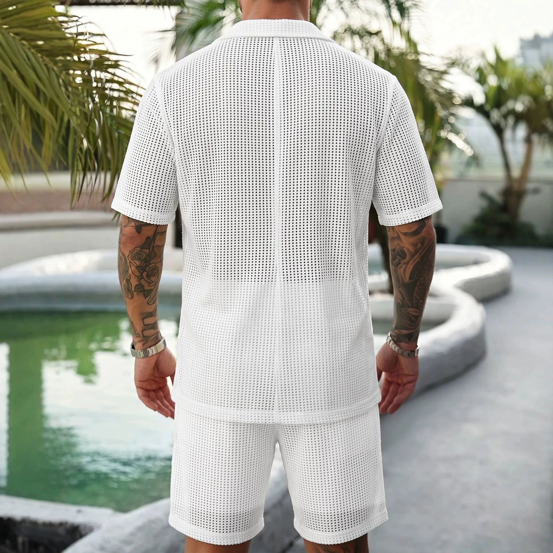 Men's Summer Mesh Suit Set Sho - Men Formal Wear Without Suit review and price