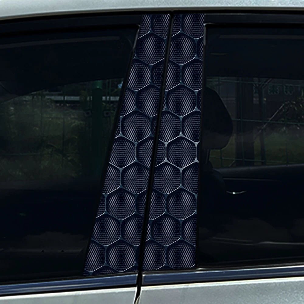 1/2pcs Black style customized Car Stickers DIY Car B-pillar Cover Scratches Waterproof Durable Decoration Auto PET Decals view 5