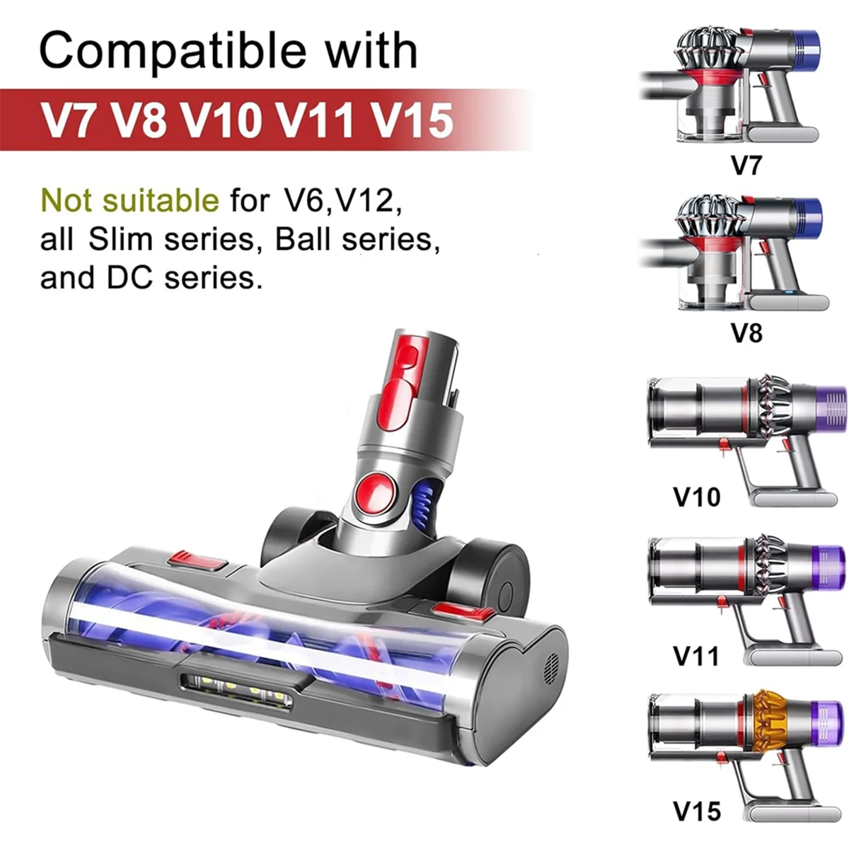 For Dyson V7 V8 V10 V11 V15 Vacuum Cleaners Anti-Winding Bristle Roller Brush Cleaner Head Replacement Parts