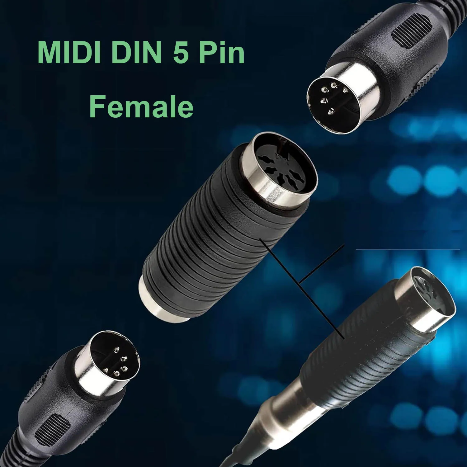 1pc DIN MIDI 5 Pin Female to Female Coupler Gender Changer MIDI Extender Audio Type Recorder Amplifier Extension Adapter
