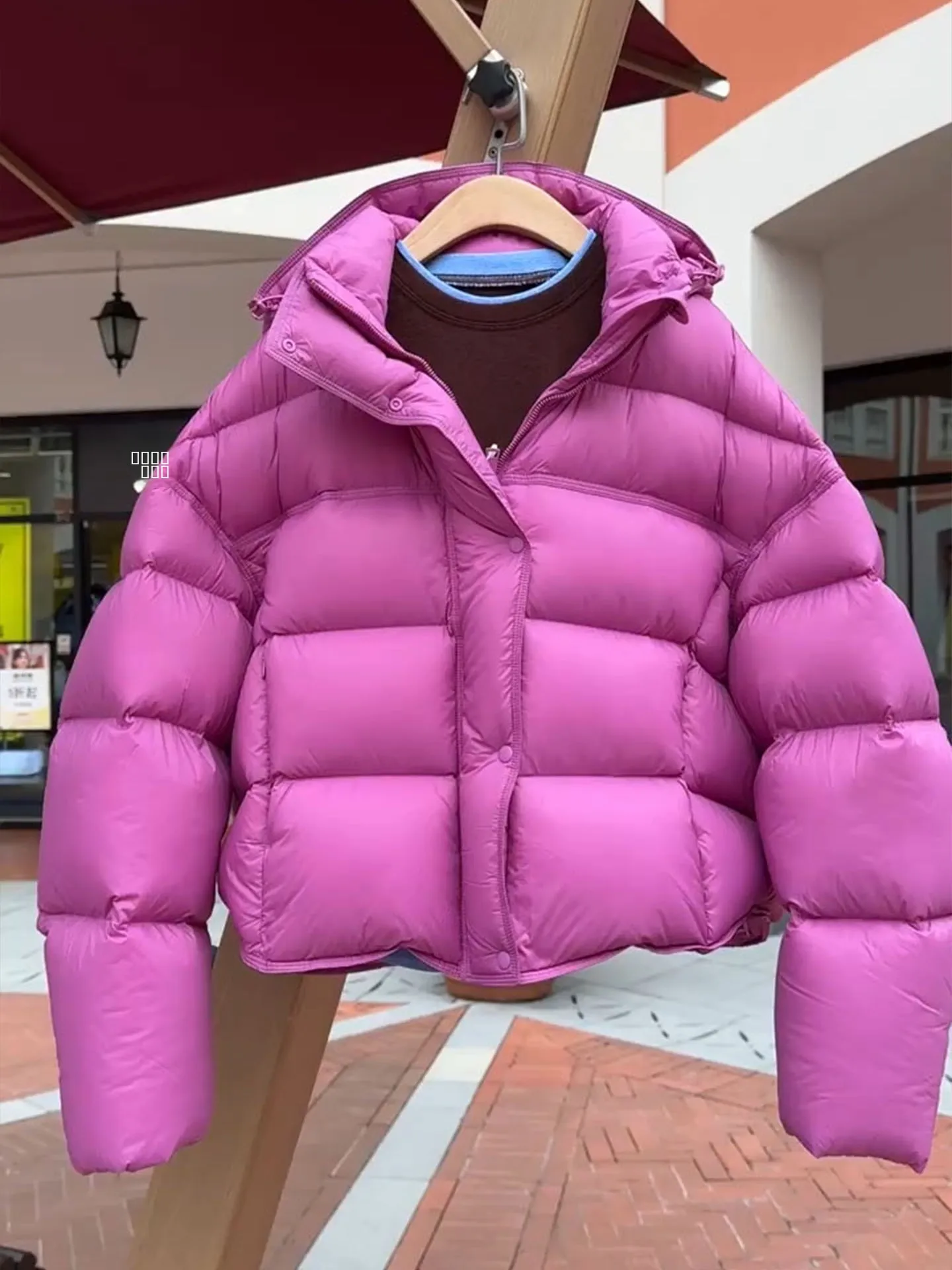 

Sli ort Puffer Jaet женское пуховое фиолетовое зимнее пальто Ele Faion с высокой талией и застежкой-молнией, белое пуховое наполнение