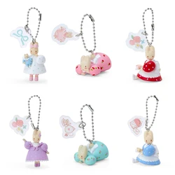 Cute Marron Cream PVC Keychain Charms Mascot Anime Rabbit Bunny Kawaii Bag Keychains Key Ring Ball Chain Small Gifts