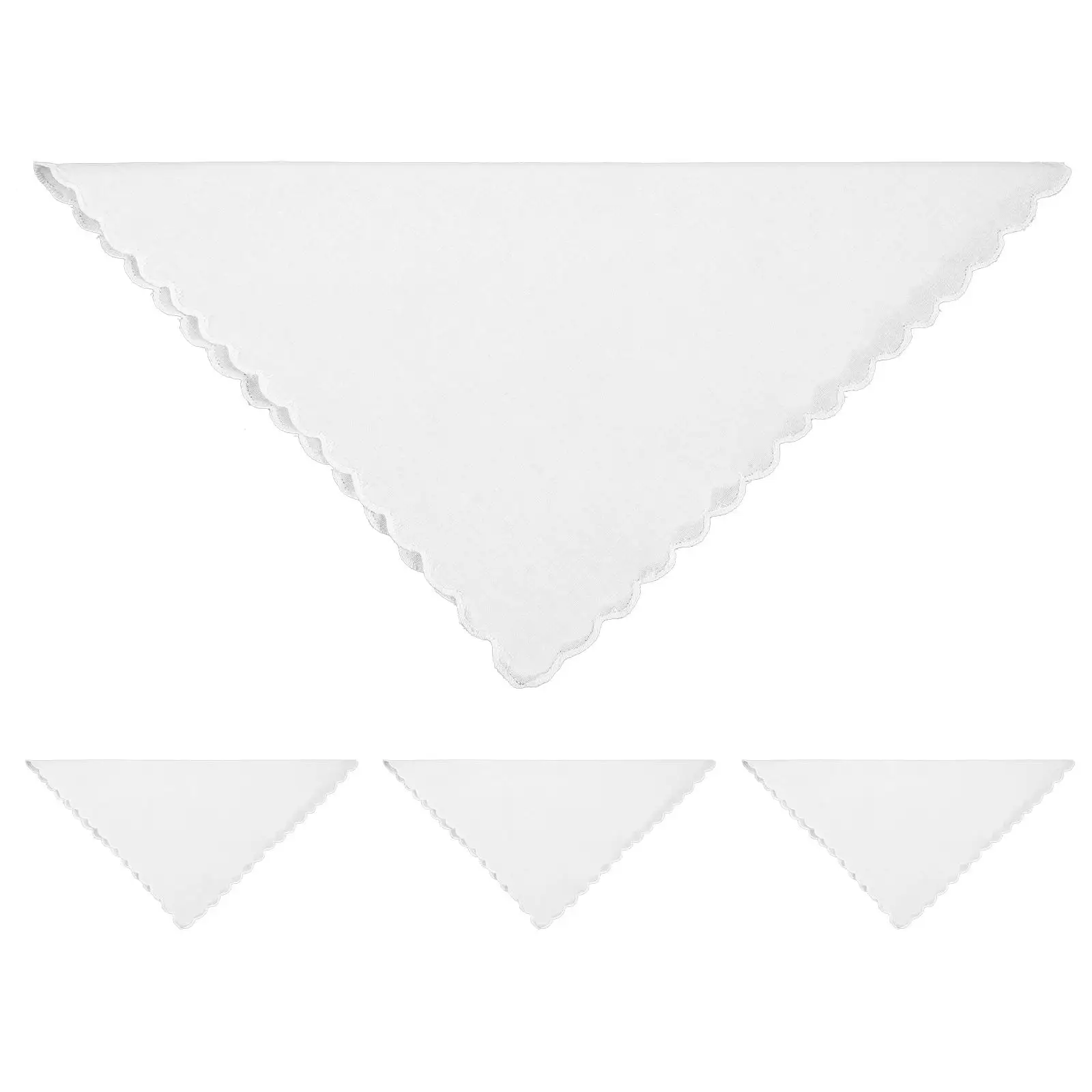 4 Sheets DIY Handkerchiefs Pure Cotton White Square Scarves for Painting Tie Dye Craft Lightweight Absorbent Gifts