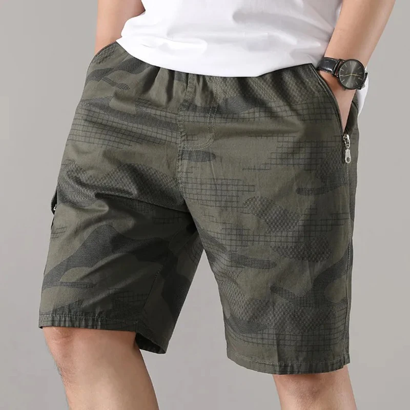 

Camouflage Men‘s Cargo Shorts Summer Cotton Casual Drawstring Soft Loose Beachwear Joggers Lightweight Sports Pants