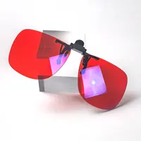 Clip de lente roja de forma cuadrada de gran tamaño para dormir, lente naranja, lentes de conducción amarillas, gafas de sol polarizadas negras con Clip