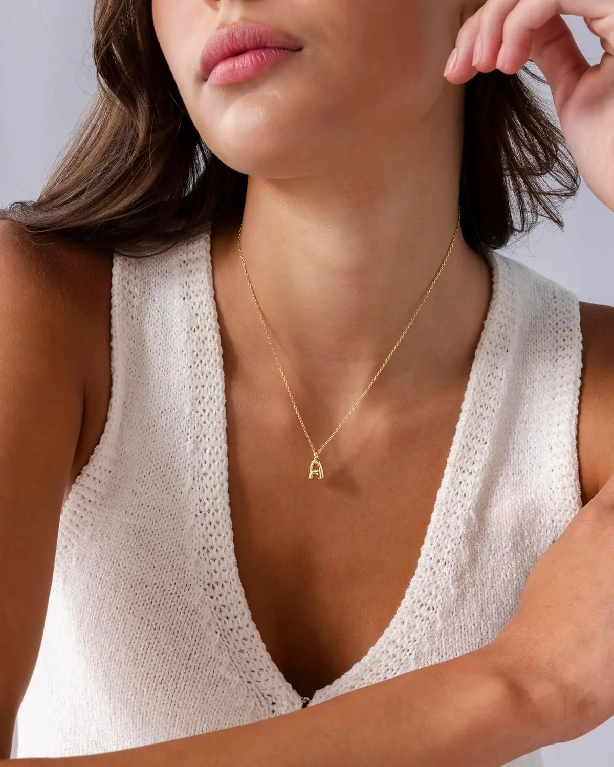 14-каратное позолоченное изысканное ожерелье с подвеской в виде массивного пузыря и начальной буквы для женщин |   Ожерелье с буквами алфавита