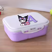 Kuromi 26 Letters Lunch Box Kawaii Girl Portable Bento Rice Boxs Student Hermetic Food Crisper Single Layer Capacity Kids Gift
