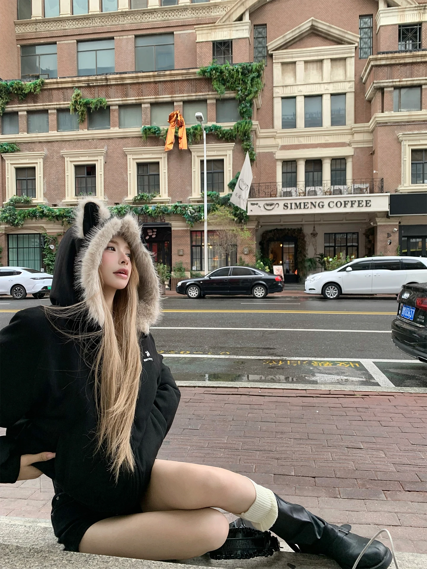 

Женская утепленная куртка с капюшоном, осенне-зимняя, черная, на флисовой подкладке, из смесового хлопка, в корейском стиле, укороченная, Aosphere Sensation