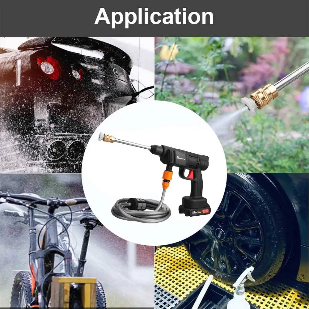 1500W Cordless High Pressure Car Washer Cleaner Car Washing Spray Gun Electric Water Gun Foam Machine for Makita 18V Battery