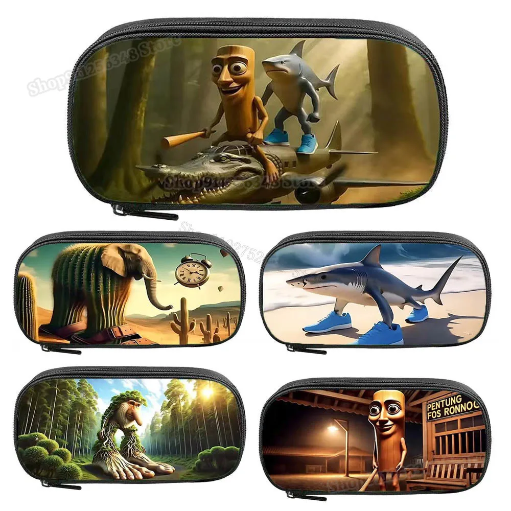 

Italian Brainrot Animals Print Pencilcase Kids Back To School Supplies Tung Tung Tung Sahur Pencilbag Large Capacity Stationary
