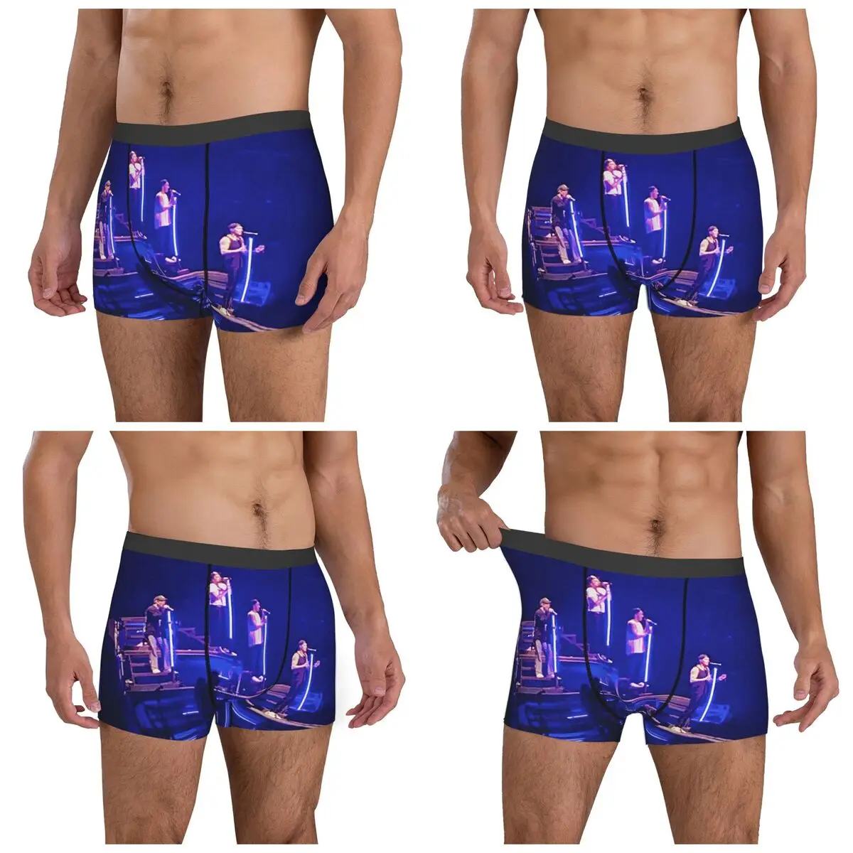 الملاكم السروال السراويل وقت كبير راش BTR الفرقة الموسيقى سراويل الرجال الملابس الداخلية الناعمة لهدايا أوم رجل صديقها